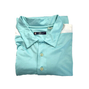 Oxford Golf Mens XL Super Dry Polo Shirt Aqua White Golf‎ Performance